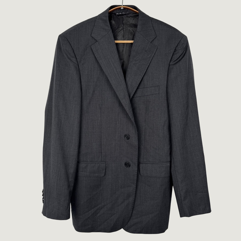 Saks Fifth Avenue Ermenegildo Zegna Wool Silk Blazer 40R Charcoal Made in Italy